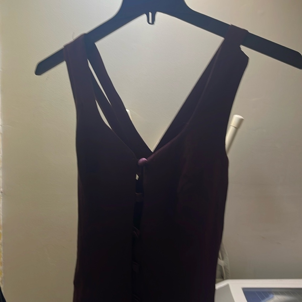 CDC petite dress burgundy color